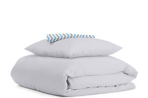 Подростковая постель с простыней на резинке SMOKY BLUE Cosas серый 155х215 см