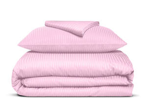 Подростковая постель сатин с простыней на резинке BUBBLE Cosas розовый 160х220 см