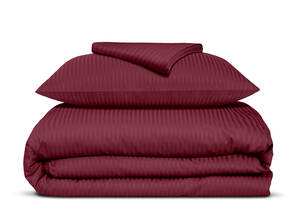 Подростковая постель сатин с простыней на резинке SANGRIA Cosas Бордовый 160х220 см