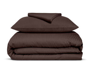 Подростковая постель сатин с простыней на резинке WALNUT CS1 Cosas Шоколад 160х220 см