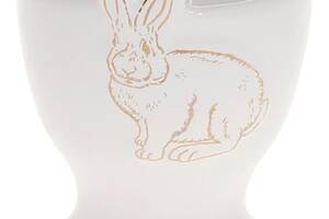 Подставка для яйца 'Bunny' 6.5см, керамика, белый с золотом