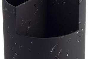 Подставка-колода Ofenbach Black Marble для кухонных ножей и ножниц 16х24см, тройная круглая