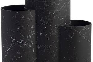 Подставка-колода Ofenbach Black Marble для кухонных ножей и ножниц 23х12х22см, тройная круглая