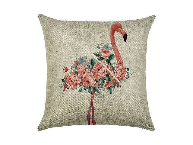 Подушка декоративная Фламинго в цветах 45 х 45 см Berni Home