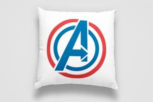 Подушка декоративная с принтом 'Avengers. Iron Man Captain America Logo Marvel' Push IT Белый Кавун П000749