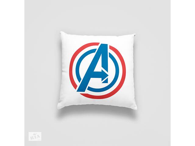 Подушка декоративная с принтом 'Avengers. Iron Man Captain America Logo Marvel' Push IT Белый Кавун П000749
