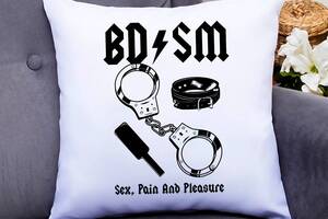 Подушка декоративная с принтом 'BDSM. Sex. Pain and pleasure. БДСМ' Кавун П000762