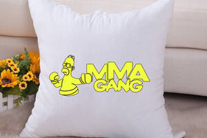 Подушка декоративная с принтом 'Гомер Симпсон MMA Gang' Push IT Белый Кавун П000667