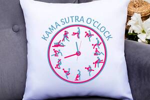 Подушка декоративная с принтом 'Kama sutra o'clock. Камасутра в часах' Кавун П000751