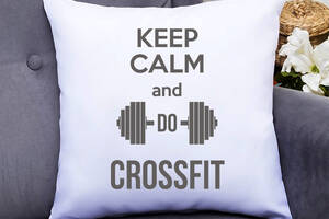 Подушка декоративная с принтом 'Keep calm and do crossfit' Push IT Белый Кавун П000628