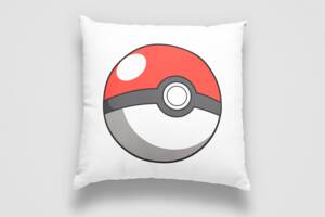 Подушка декоративная с принтом 'Красно-белый шар Pokemon. Покемоны ' Push IT Белый Кавун П000748