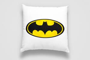 Подушка декоративная с принтом 'Логотип Бэтмена. Летучая мышь. Sleep Batman' Push IT Белый Кавун П000739