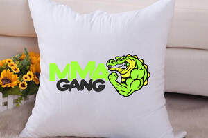 Подушка декоративная с принтом 'MMA Gang Крокодил' Push IT Белый Кавун П000661