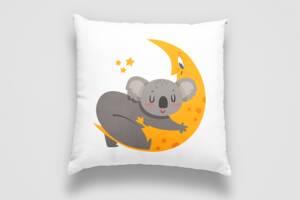 Подушка декоративная с принтом 'Спящая коала на луне. Sleeping koala' Push IT Белый Кавун П000722