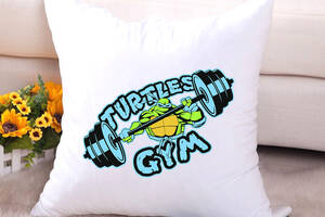 Подушка декоративная с принтом 'Turtles gym' Push IT Белый Кавун П000627
