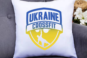Подушка декоративная с принтом 'Ukraine crossfit' Push IT Белый Кавун П000629