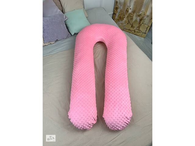 Подушка для беременных с наволочкой Coolki Минки Плюш Pink XXL 150x75
