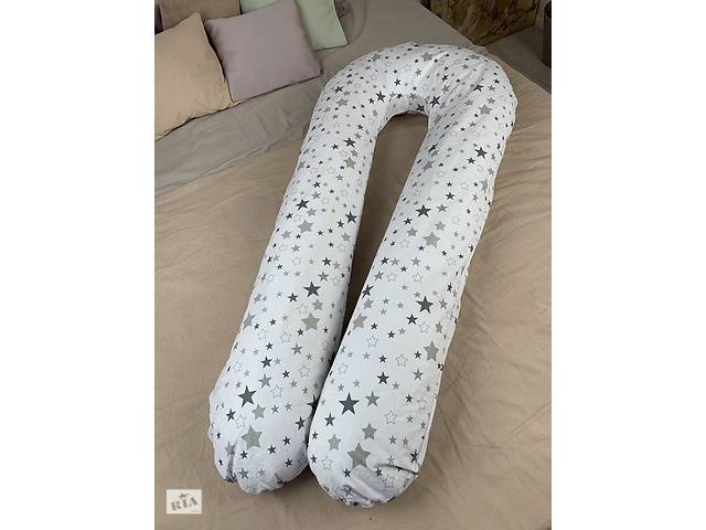 Подушка для беременных с наволочкой Coolki Stars On White XXXL 170x75