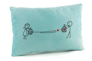 Подушка для влюбленных Kotico «Сердце в ловушке» Голубой