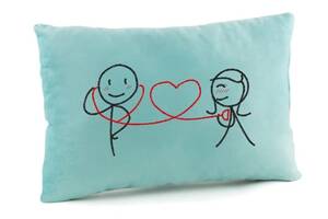 Подушка для влюбленных Kotico «Слушай сердце» Голубой