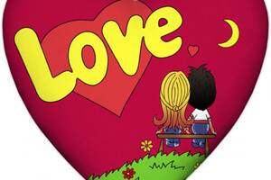 Подушка Fun Love is сердце Red (N123753)