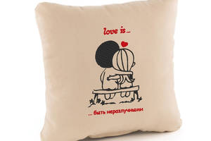 Подушка любимым KotiCo Любовь - это быть неразлучными 35х35 см Бежевая (PV_029_fk_2)