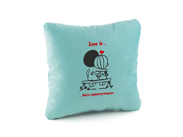 Подушка любимым KotiCo Любовь - это быть неразлучными 35х35 см Голубая (PV_029_fk_1)