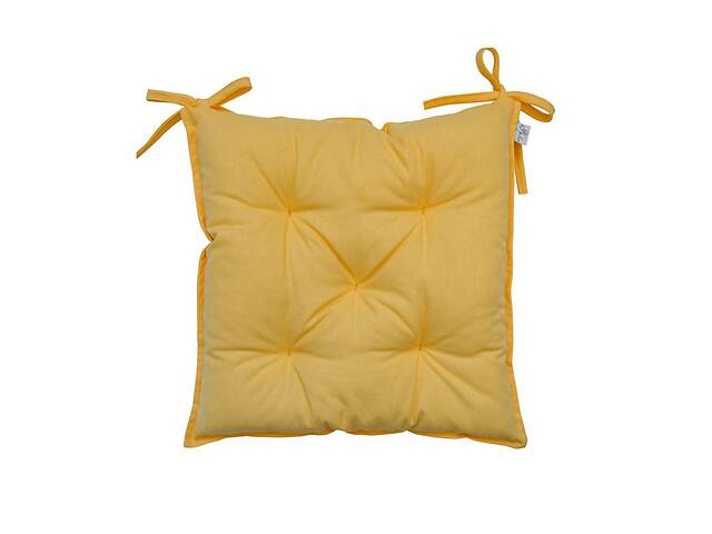 Подушка на стул однотонная Прованс 40х40 см (жёлтая)