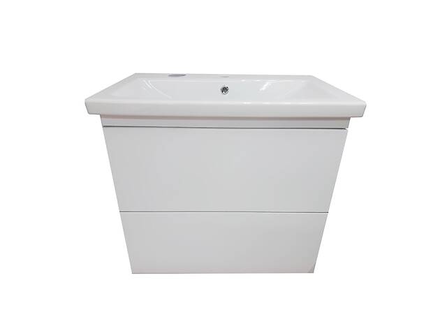 Подвесная тумба Mikola-M Plastic 2.0 White с ум. Como 60 см 2 ящ система push