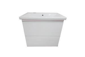 Подвесная тумба Mikola-M Plastic 2.0 White с ум. Como 70 см 2 ящ система push