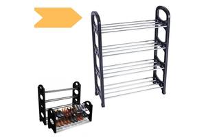 Полка для обуви XPRO Shoe rack (4 полки, 12 пар) (25'Wх7,9'Dх25'H) (8088) (14) черная (MER-14189_248)