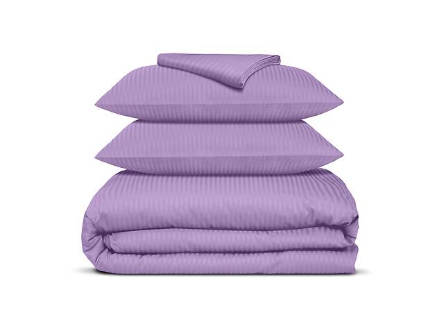 Полуторная постель сатин с простыней на резинке AMETHYST Cosas Фиолетовый 160х220 см