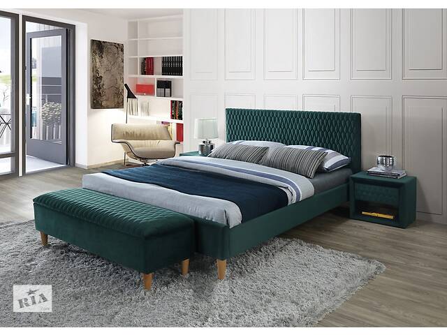 Полуторний ліжко Azurro Velvet 140X200 Зелений