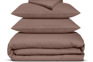 Полуторное постельное белье сатин LATTE Cosas Коричневый 160х220 см