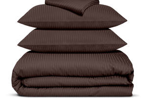 Полуторное постельное белье сатин WALNUT Cosas Шоколад 160х220 см