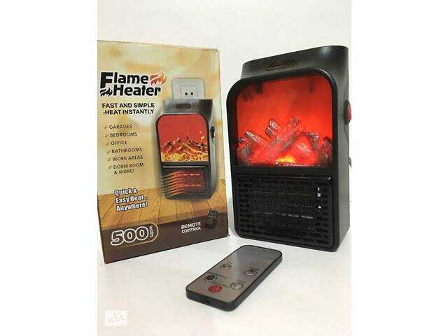 Портативный обогреватель с пультом Flame Heater (500 Вт) Экономный