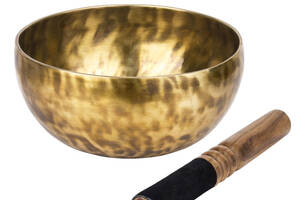 Поющая чаша Тибетская Singing bowl Ручная холодная ковка 18,5/18,5/8,7 см Бронзовый (27407)