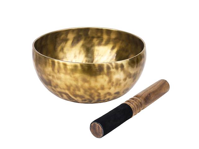 Тибетська співоча чаша Singing bowl Ручна холодна ковка 18,5/18,5/8,7 см Бронзовий (27407)