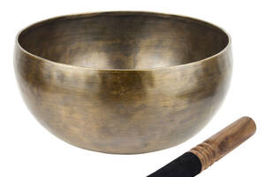 Поющая чаша Тибетская Singing bowl Ручная холодная ковка 22,3/22,3/11,3 см Бронзовый (27409)