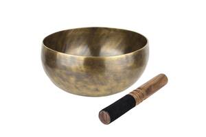 Тибетська співоча чаша Singing bowl Ручна холодна ковка 23,3/23,3/11,5 см Бронзовий (27410)