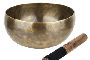 Поющая чаша Тибетская Singing bowl Ручная холодная ковка 23,3/23,3/11,5 см Бронзовый (27410)