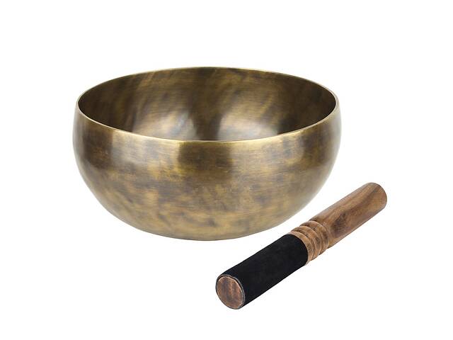 Тибетська співоча чаша Singing bowl Ручна холодна ковка 23,3/23,3/11,5 см Бронзовий (27410)