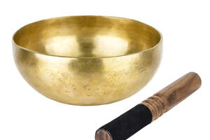 Поющая чаша Тибетская Singing bowl Ручная холодная ковка 19,3/19,3/8 см Бронза матовая (27400)