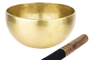 Поющая чаша Тибетская Singing bowl Ручная холодная ковка 18,3/18,3/9,6 см Бронза матовая (27401)