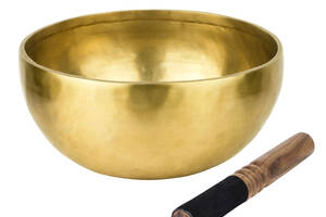 Поющая чаша Тибетская Singing bowl Ручная холодная ковка 24,3/24,3/11 см Бронза матовая (27404)