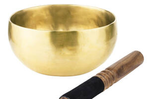 Поющая чаша Тибетская Singing bowl Ручная холодная ковка 15,1/15,1/7,3 см Бронза матовая (26553)