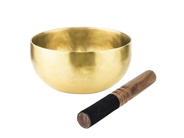 Тибетська співоча чаша Singing bowl Ручна холодна ковка 14,8/14,8/7,5 см Бронза матова (26554)