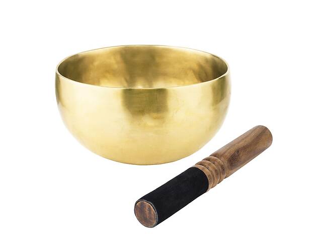 Поющая чаша Тибетская Singing bowl Ручная холодная ковка 15,9/15,9/8 см Бронза матовая (26556)