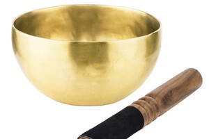 Поющая чаша Тибетская Singing bowl Ручная холодная ковка 14,1/14,1/7,3 см Бронза матовая (26563)