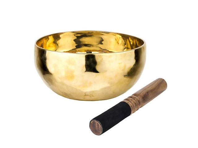 Співоча чаша Тибетська Singing bowl Ручна холодна ковка 17,7/17,7/9,4 см Бронза полірована (27394)